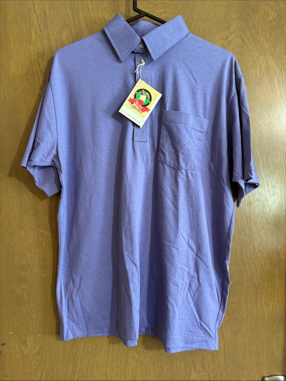 Men's Lavender Polo with Chest Pocket